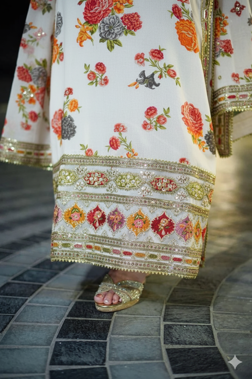 kareena  Embroidered Silk 3PC