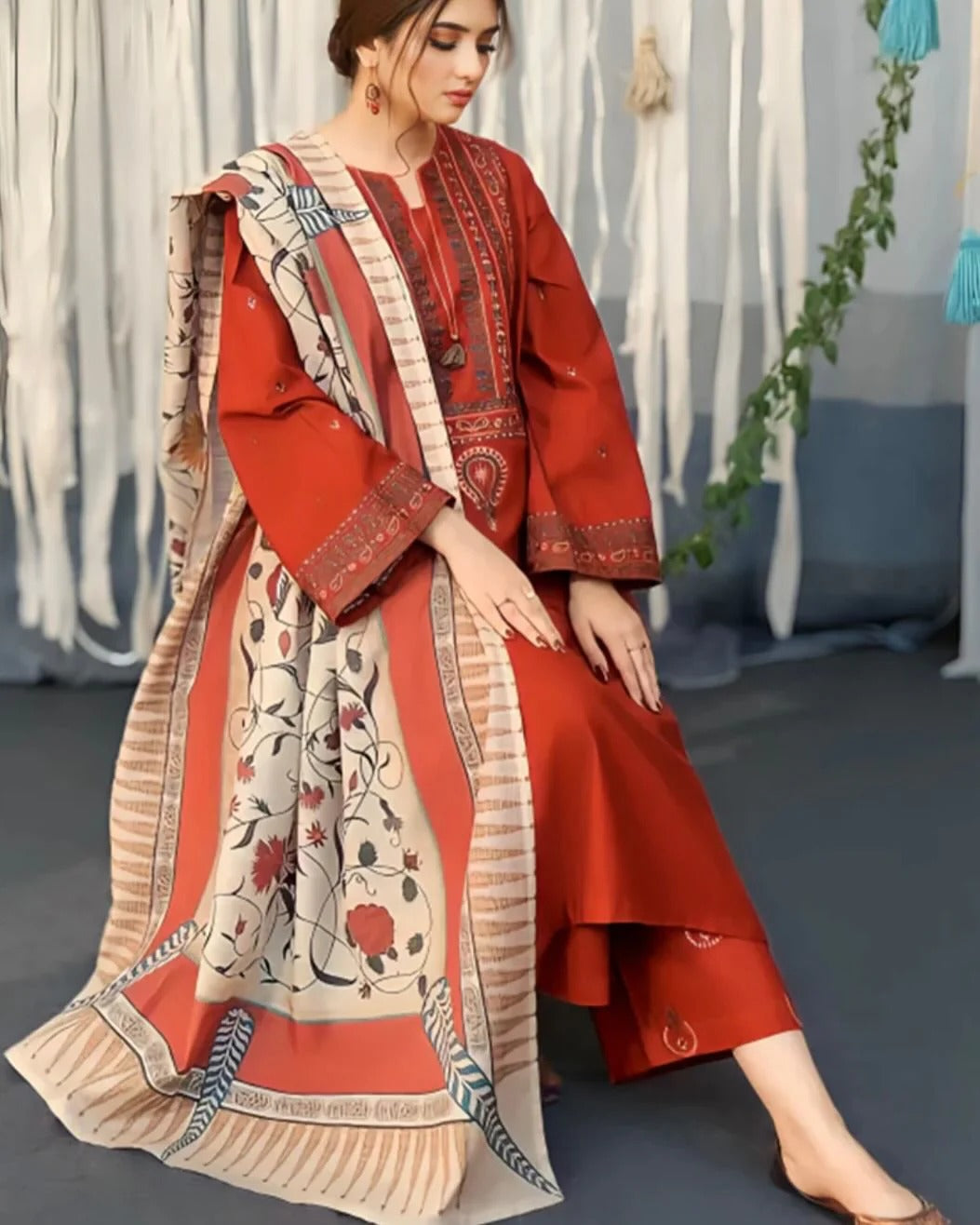 ,,,,,,Ayat Embroidered 3pcs 