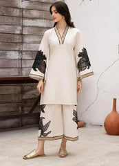 Almond Plazo Off White 2pc 