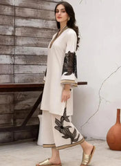 Almond Plazo Off White 2pc 