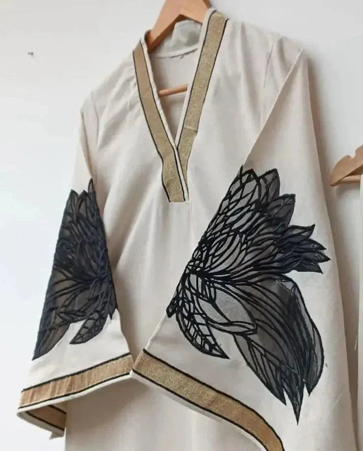Almond Plazo Off White 2pc 