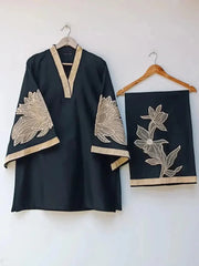 Almond Plazzo black 2pc 
