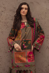 3-PC Eliza Stitched Printed Winter Grip Soft & Silk brown