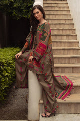 3-PC Eliza Stitched Printed Winter Grip Soft & Silk brown