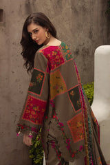 3-PC Eliza Stitched Printed Winter Grip Soft & Silk brown