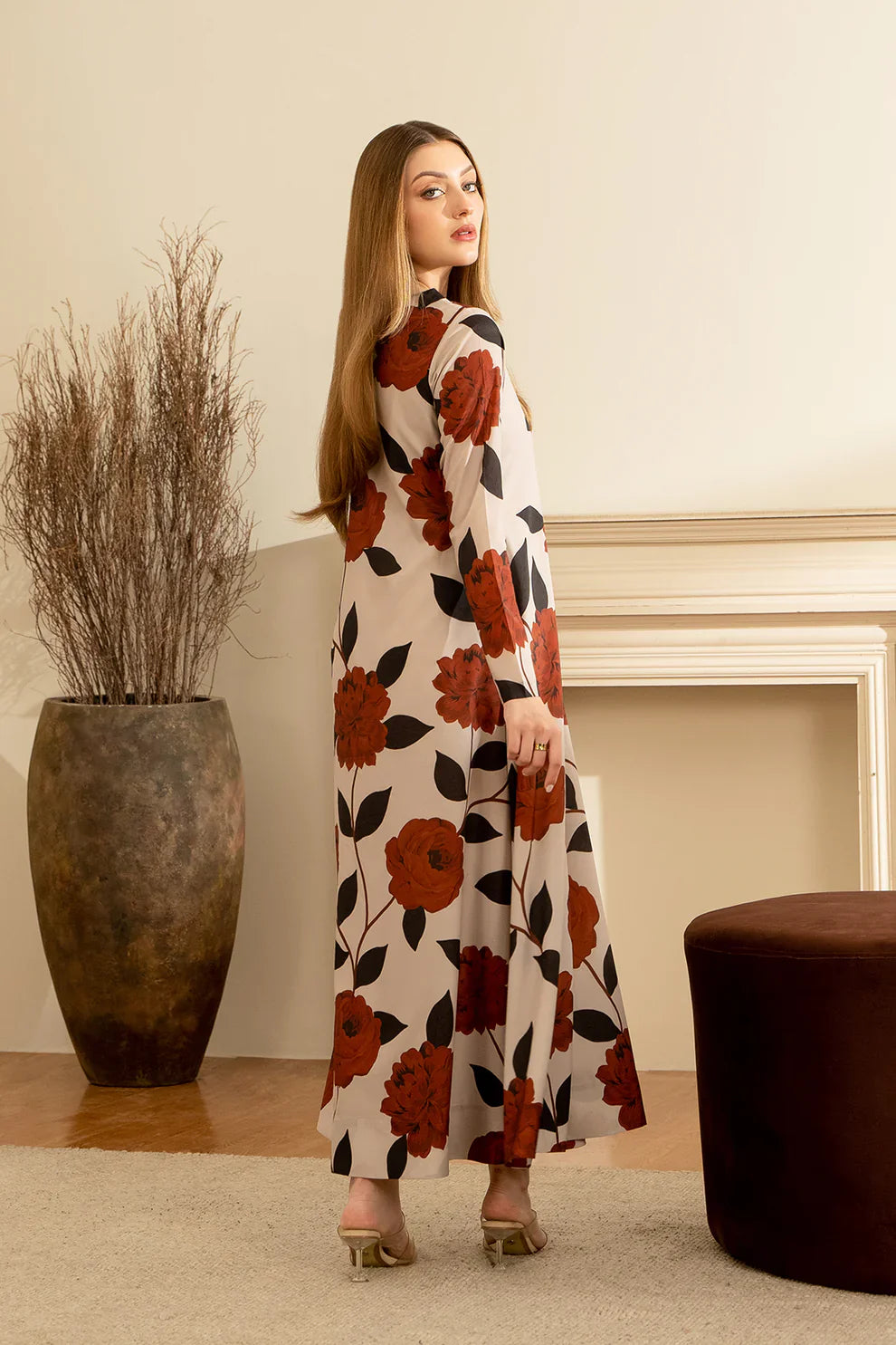 Hurmai Dress – Floral Elegance in Soft Crepe 2pcs