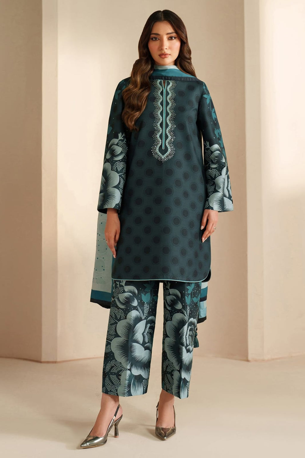 Green Queen Digital printed Khaddar 3PC